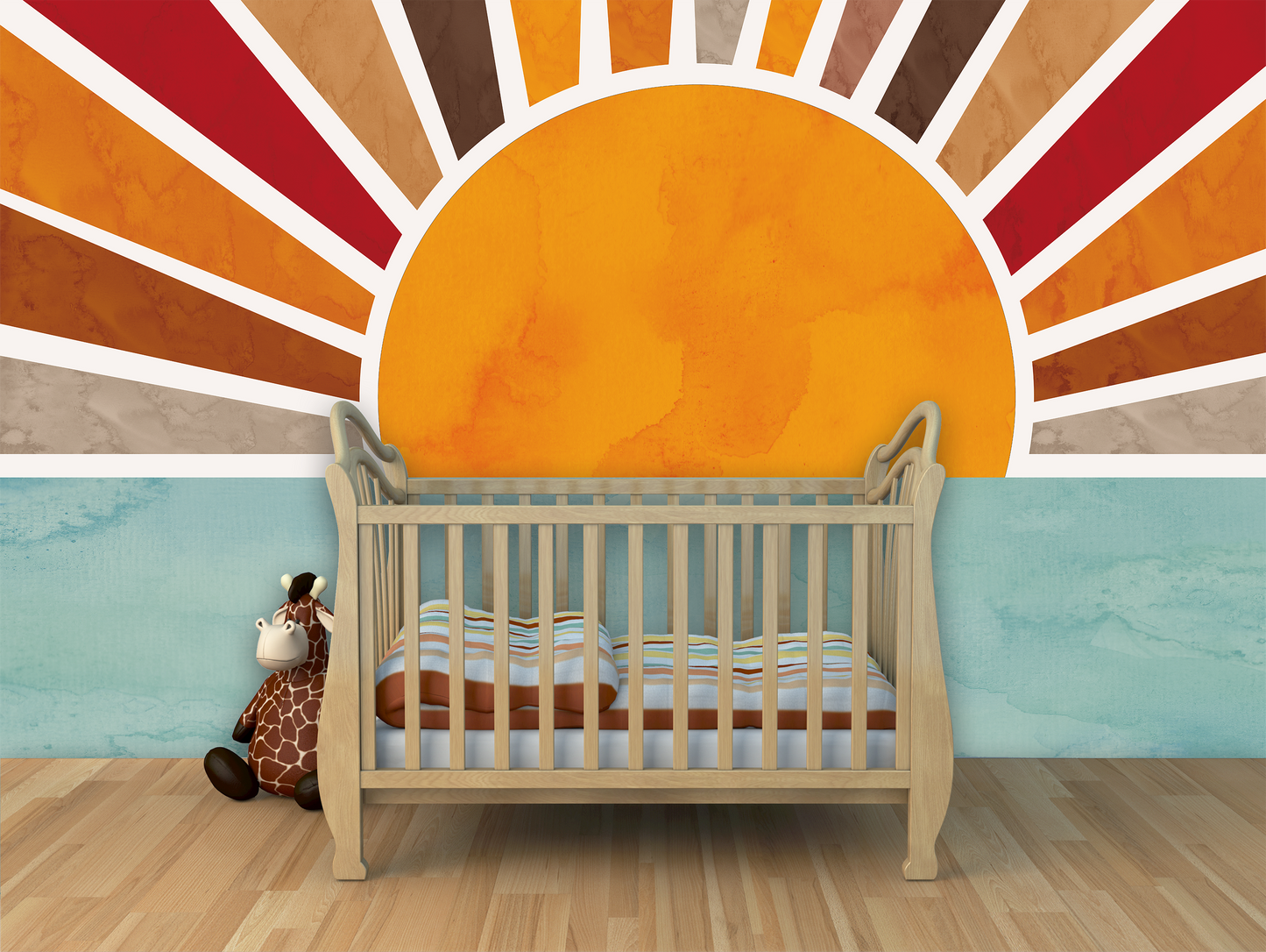 Boho Sunshine Wall Mural - Browns