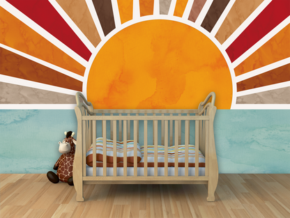 Boho Sunshine Wall Mural - Browns