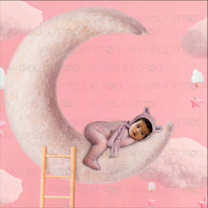 Digital Moon Newborn Photo