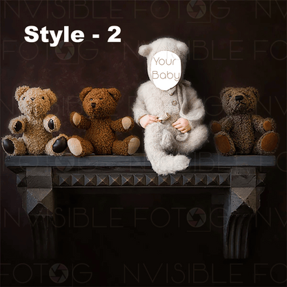 Digital Newborn Teddy Bear Photo