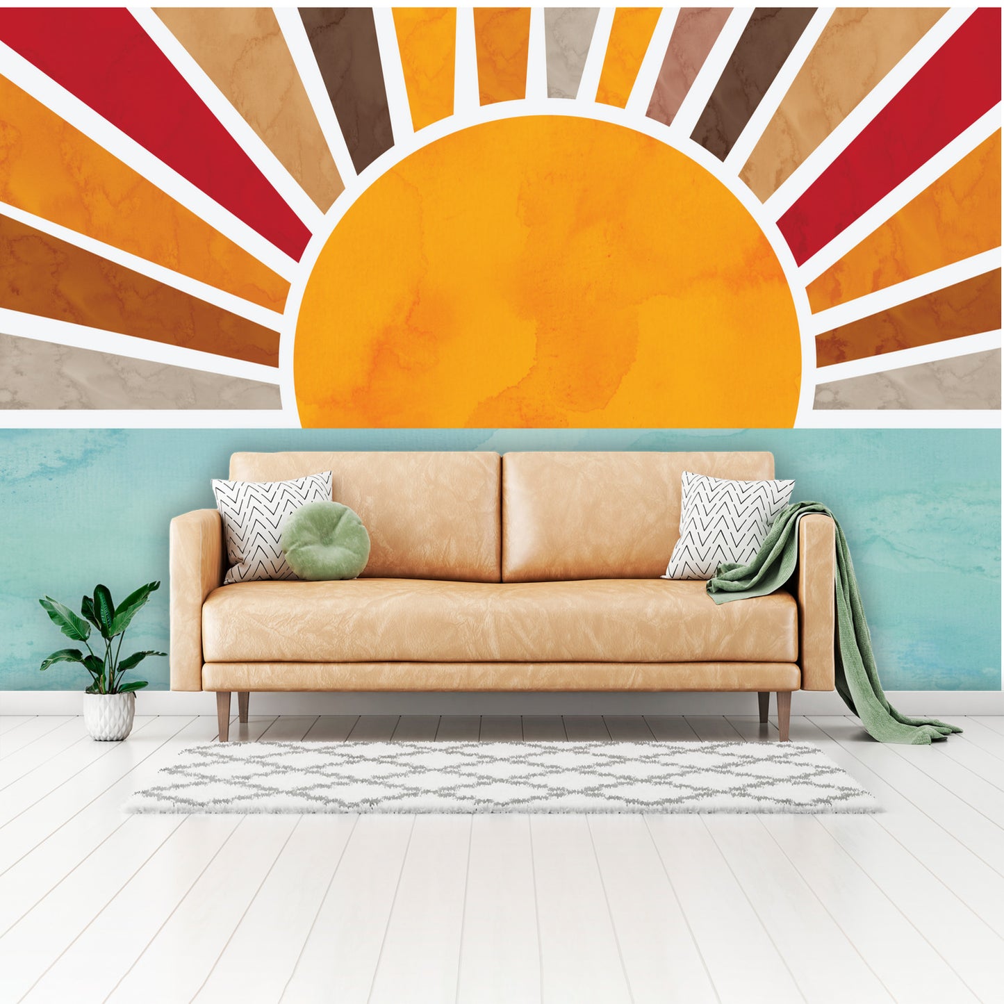 Boho Sunshine Wall Mural - Browns