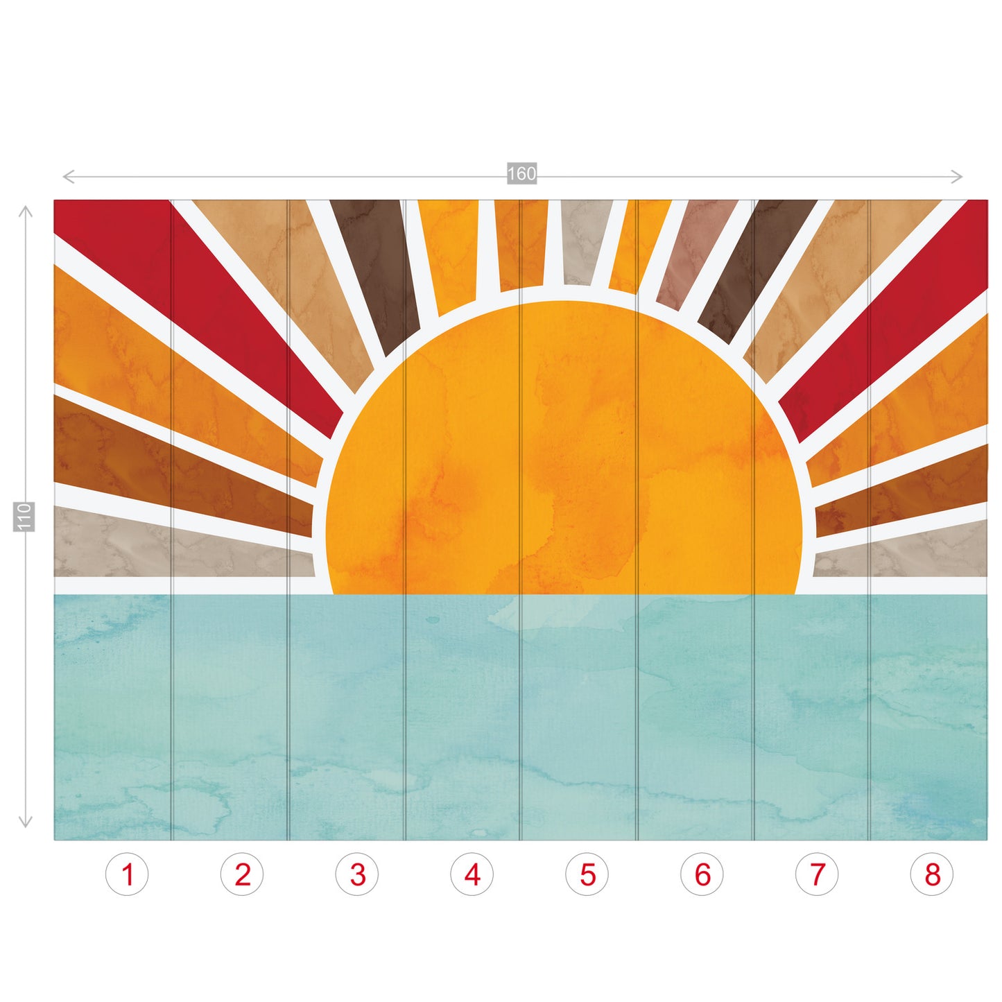 Boho Sunshine Wall Mural - Browns