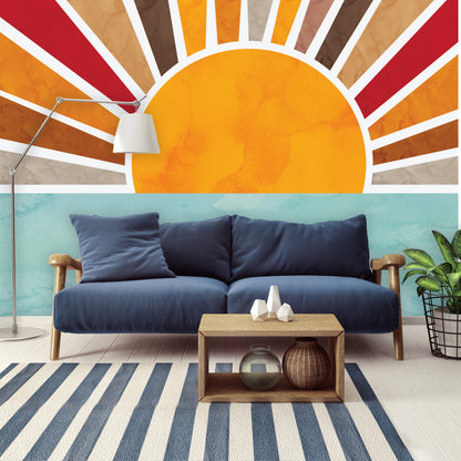 Boho Sunshine Wall Mural - Browns